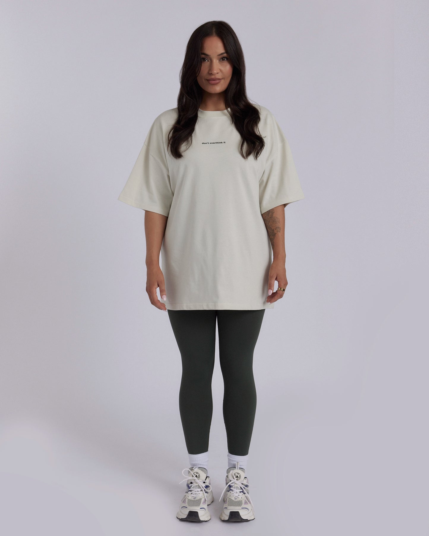 Oversized Tee, Vintage White, 'Don't Overthink it'