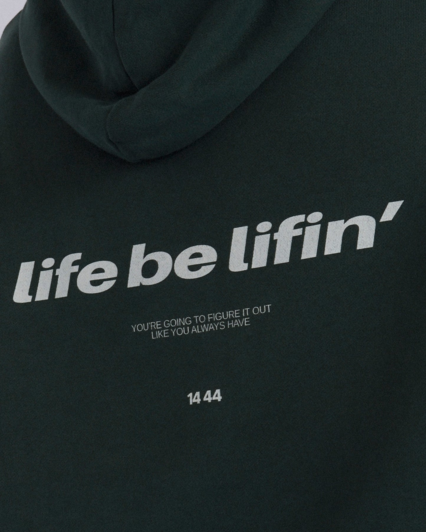 Oversized Hoodie, Wild Green, 'Life be lifin'