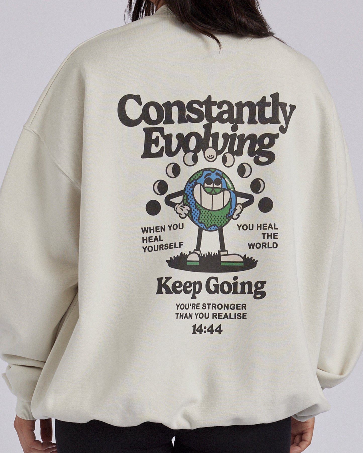 Oversized Sweater, Vintage White, 'Constantly Evolving'