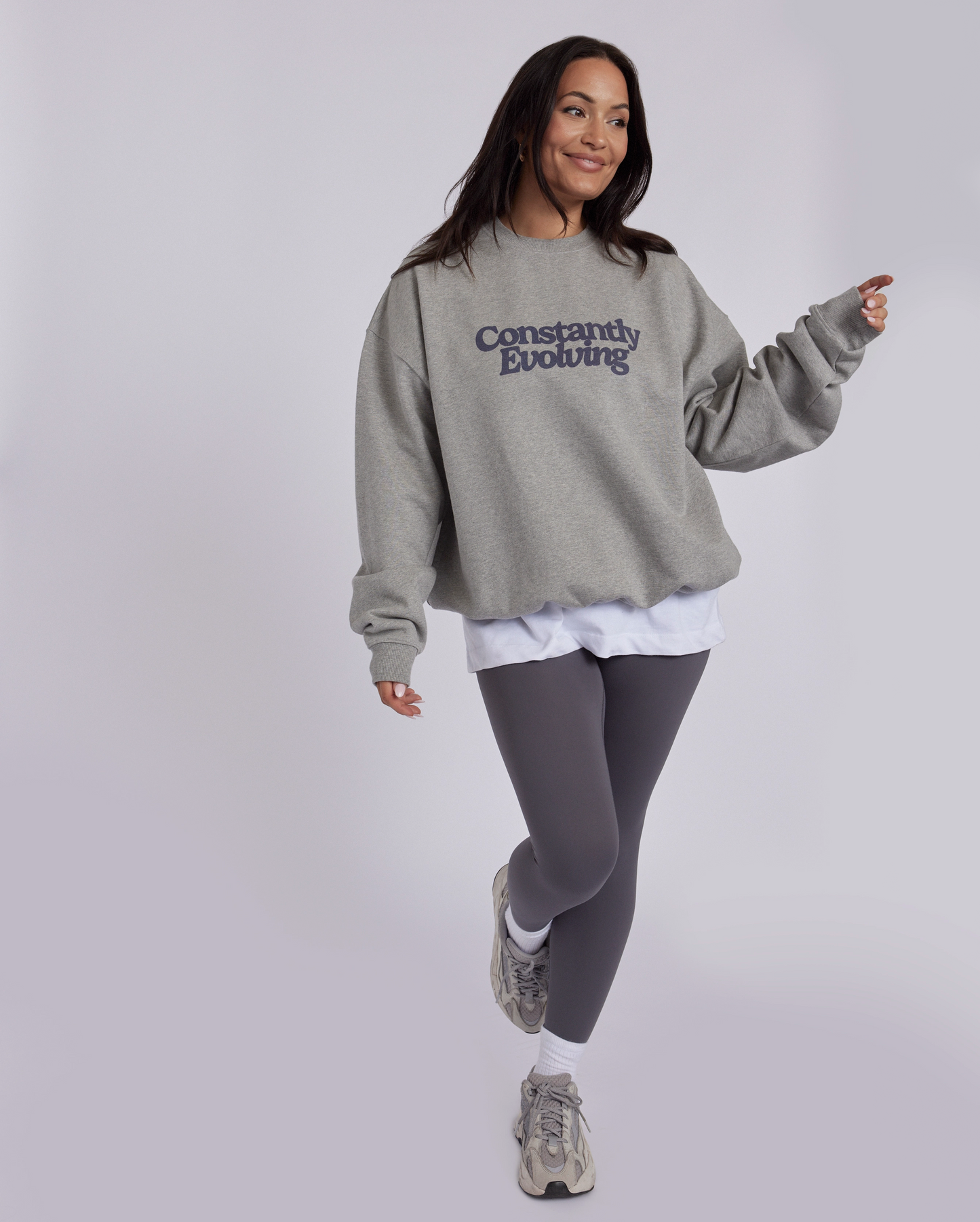 Oversized Sweater, Grey, 'Constantly Evolving'