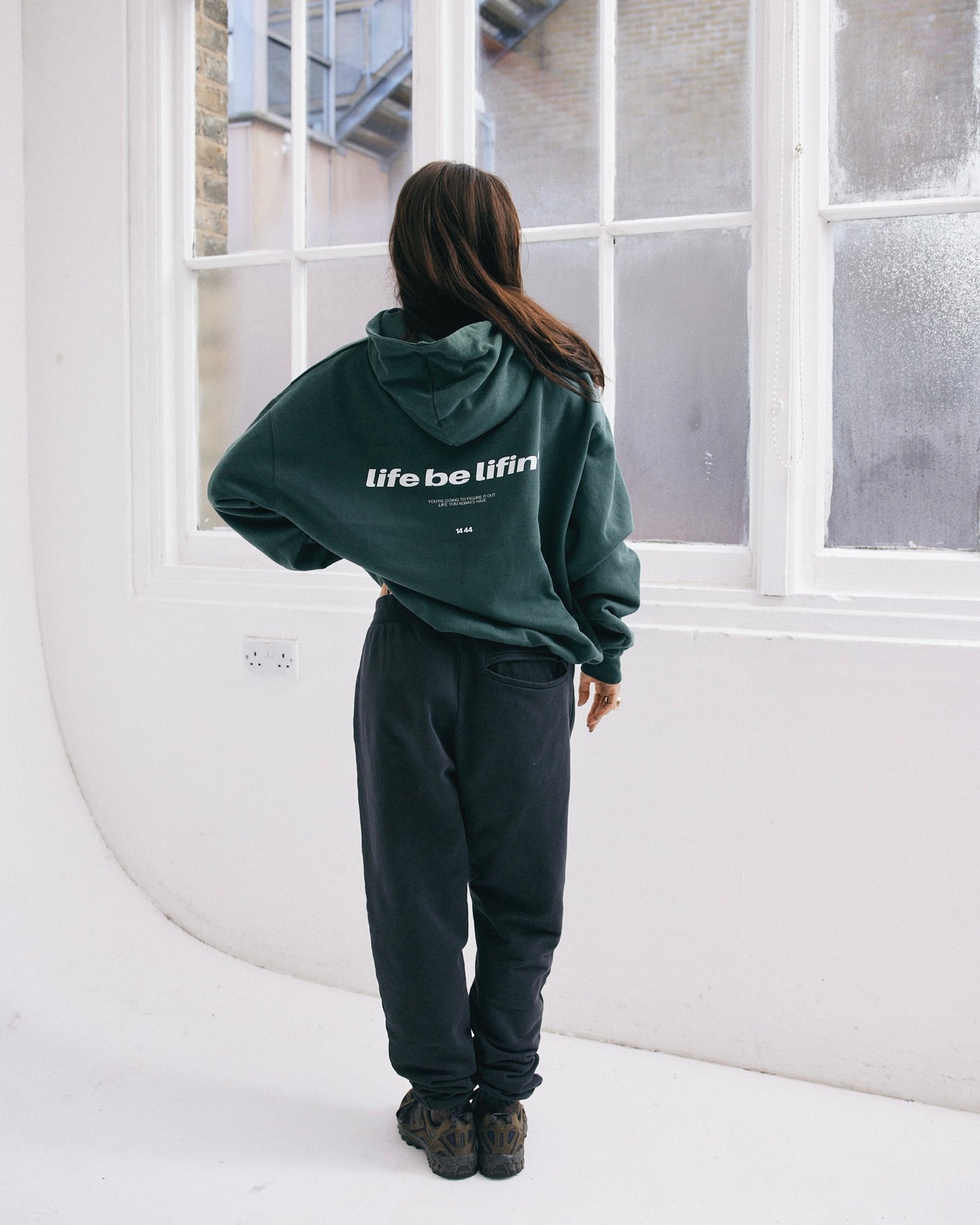 Oversized Hoodie, Wild Green, 'Life be lifin'