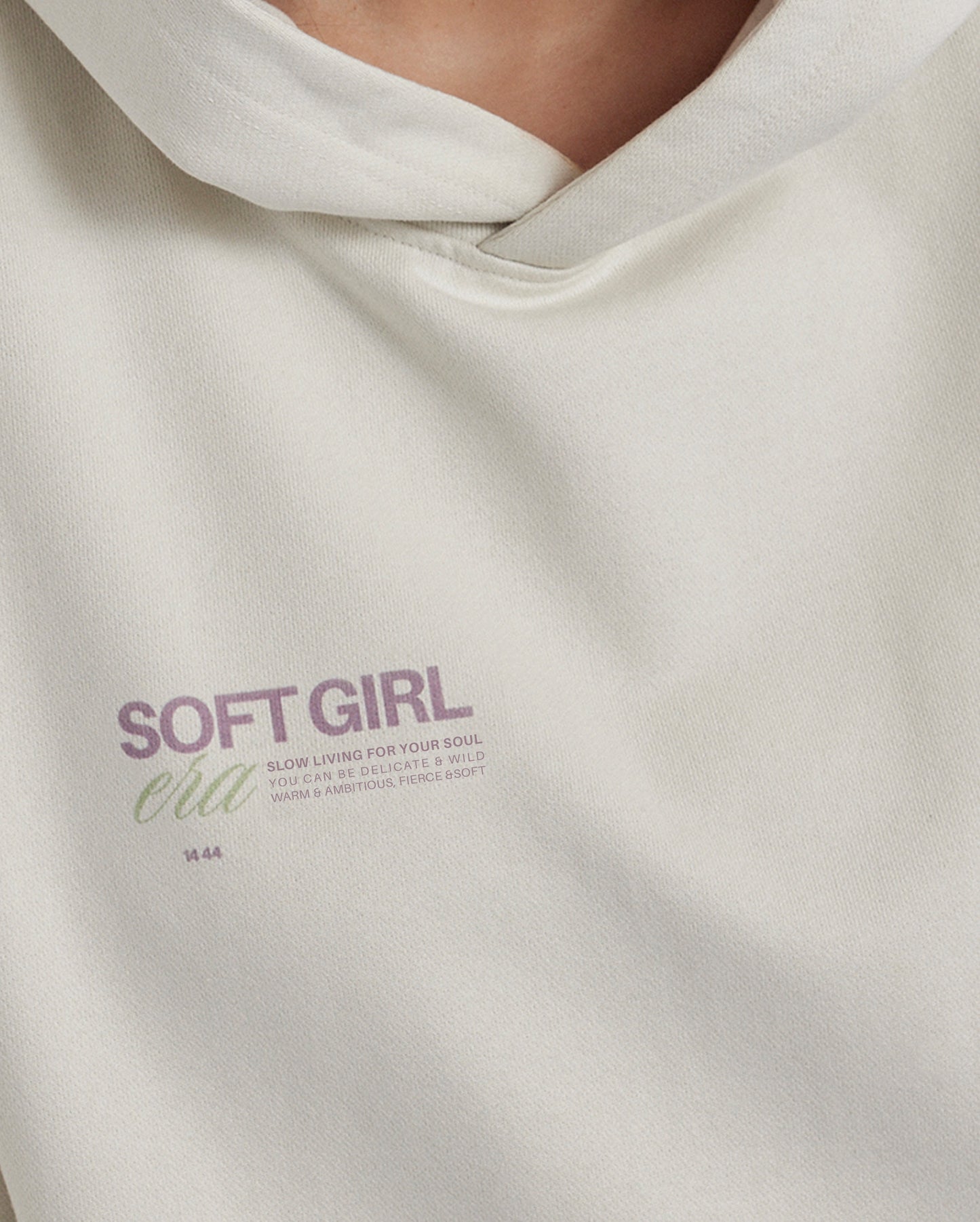 Oversized Hoodie, Vintage White, 'Soft Girl Era'