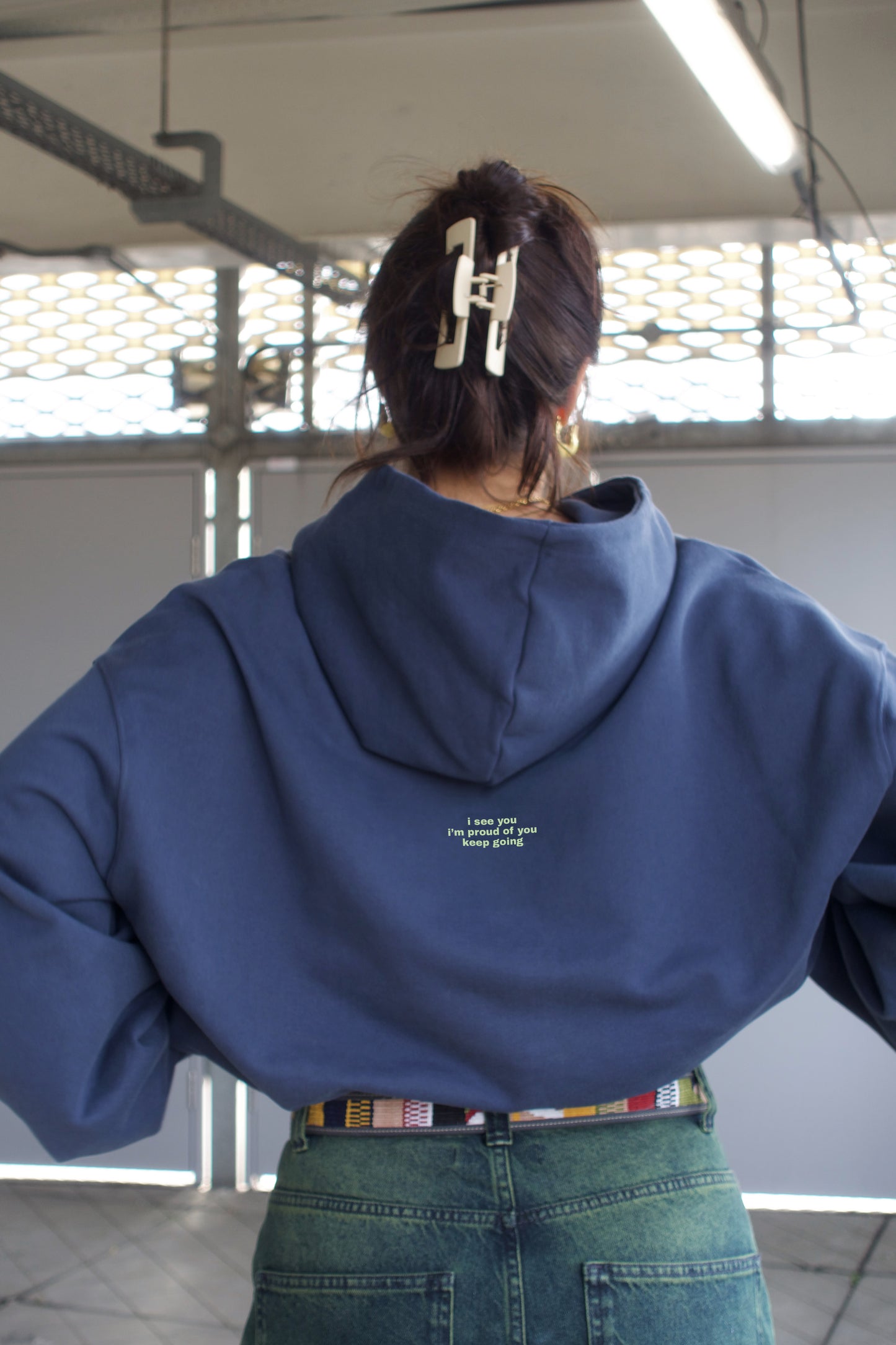 Oversized Sweater, Midnight Blue, "i see you, i'm proud of you, keep going"