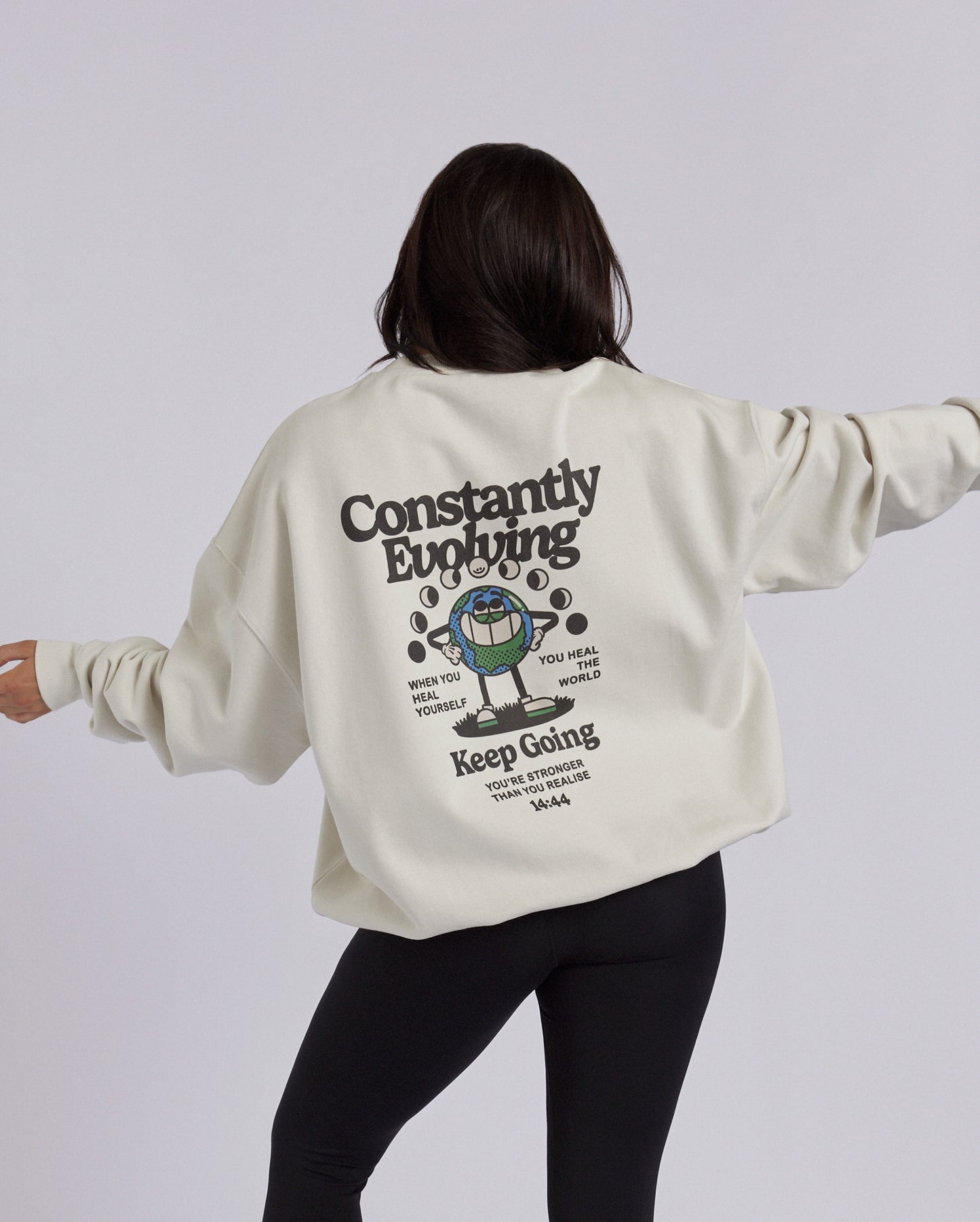 Oversized Sweater, Vintage White,  'Constantly Evolving'