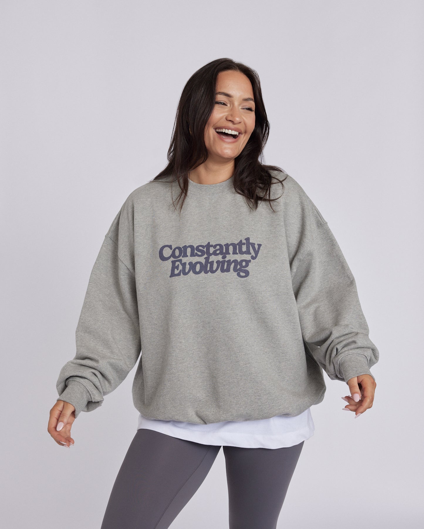 Oversized Sweater, Grey,  'Constantly Evolving'