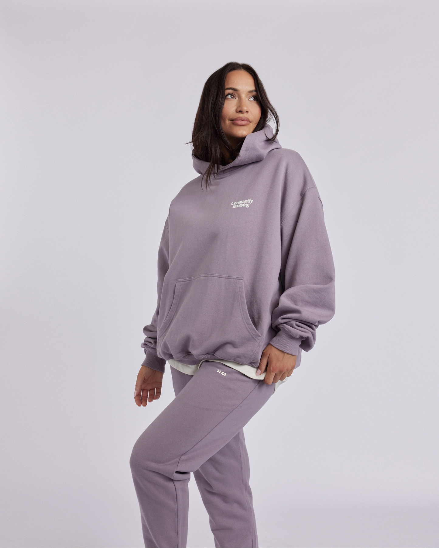 Oversized Hoodie, Dusty Purple,  'Constantly Evolving'