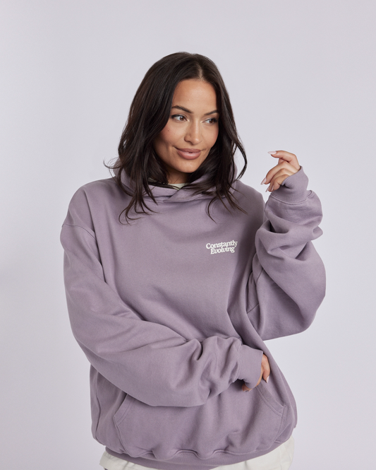 Oversized Hoodie, Dusty Purple,  'Constantly Evolving'