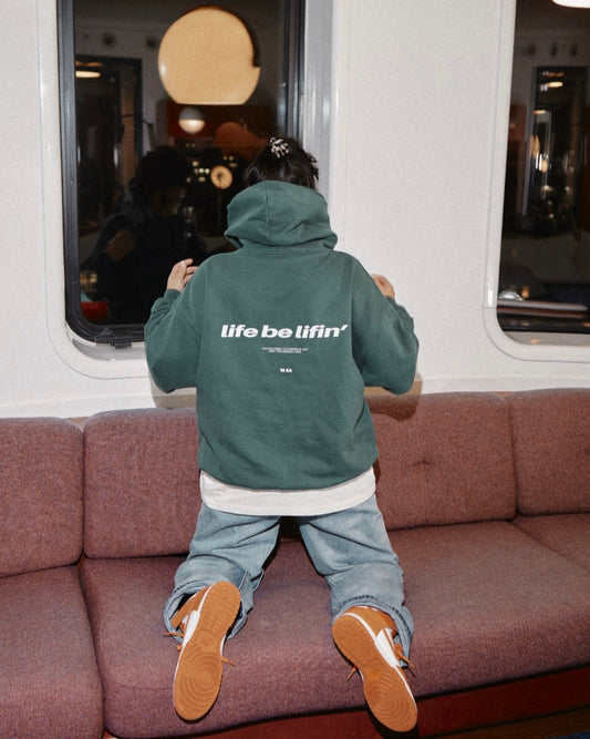 Oversized Hoodie, Wild Green, 'Life be lifin'