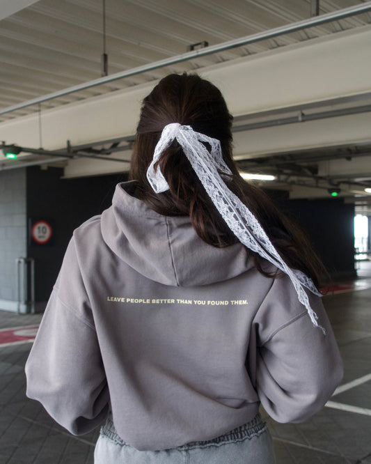 Oversized Hoodie, Steel Grey,  'leave people better than you found them'
